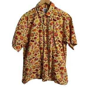 Lych Gate breakfast Donut Bacon‎ Button Down Shirt XL